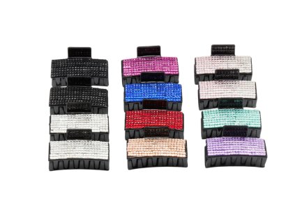 Cặp ngoạm nhỡ đính giả đá (bịch: 12ks mix 9 màu)