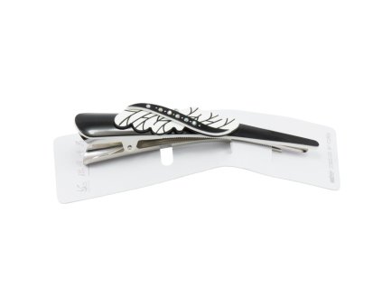 Trâm cài tóc 13cm đính lá đen trắng (bịch: 12ks mix các kiểu)