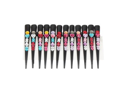 Trâm cài tóc 13cm đính giả đá (vỉ 12ks)