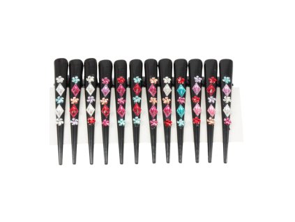 Trâm cài tóc 13cm đính giả đá (vỉ 12ks)