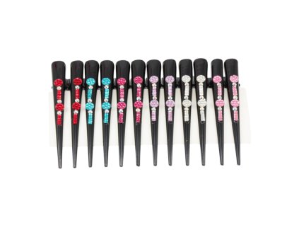 Trâm cài tóc 13cm đính giả đá (vỉ 12ks)