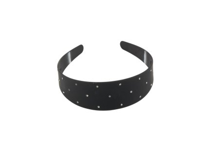 Bờm silicon đen to đính đá (bịch: 12ks)