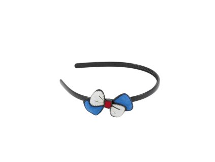 Bờm nhựa gắn nơ dán giả da lộn (bịch: 12ks mix 6 màu)