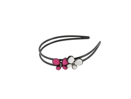 Bờm nhựa gắn bướm dán giả da lộn (bịch: 12ks mix 6 màu)