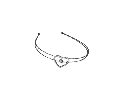 Bờm sắt gắn trái tim đính đá (bịch: 12ks)