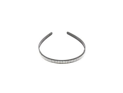 Bờm nhựa đen đính giả đá