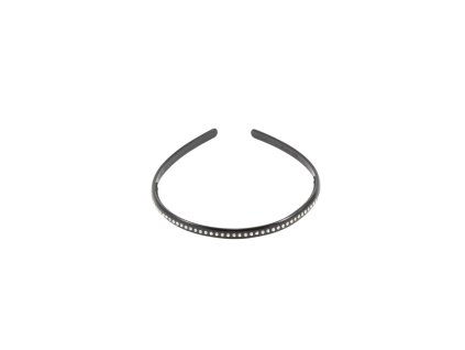 ČELENKA DO VLASŮ plastová černá s kamínky