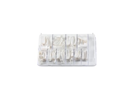 Móng tay giả bộ 200 móng trơn trắng đục trong hộp nhựa cứng