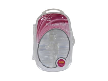 Móng tay giả bộ 100 móng trơn trong suốt trong hộp nhựa cứng