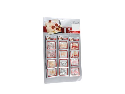 Móng chân giả gói 20 móng vẽ hoa kẹp giấy treo (vỉ to: 12 gói)