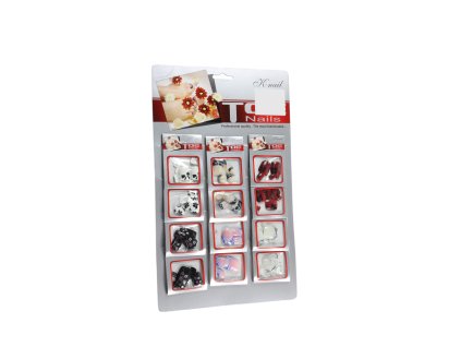 Móng chân giả gói 20 móng vẽ hoa kẹp giấy treo (vỉ to: 12 gói)