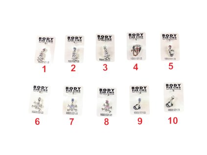 Khuyên mũi + rốn trong túi bóng treo