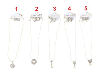 Bộ vòng cổ + hoa tai đính ngọc trai