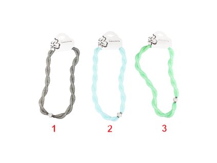 Vòng cổ hạt bọc vải xoắn khóa quả đá