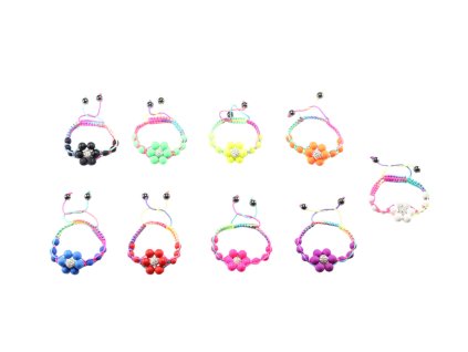 Vòng tay hạt silicon kèm hạt đính đá trong túi bóng treo (bịch: 12ks)