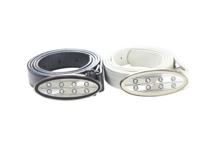 Dây lưng da mặt bầu dục đính đá