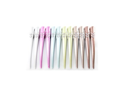Trâm cài tóc sơn metal đính đá 13cm (bịch: 12ks)