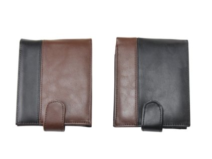 Ví giả da nam khóa bấm #2 (bịch: 12ks mix 2 màu đen nâu)