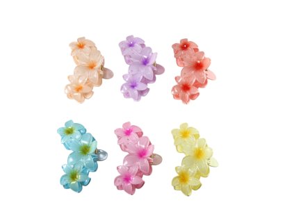 Cặp ngoạm hoa sứ 9cm kẹp vỉ nhựa treo (bịch: 12ks mix 6 màu)