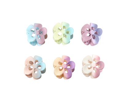 Cặp ngoạm nhựa dẻo 8cm hình hoa pha màu vỉ nhựa treo (bịch: 12ks)