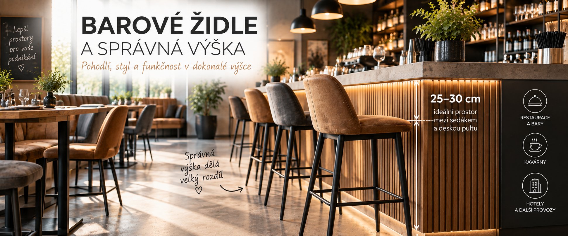 Barové židle a správná výška