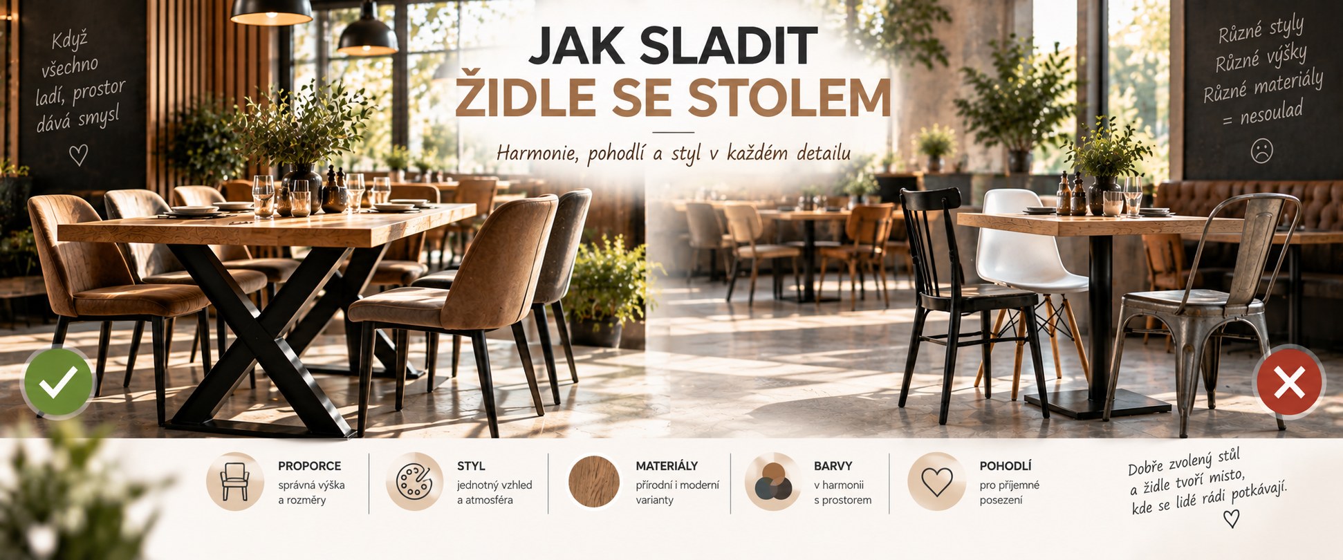 Jak sladit židle se stolem