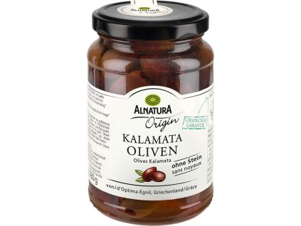 Alnatura Olivy černé Kalamata bez pecky BIO 350g