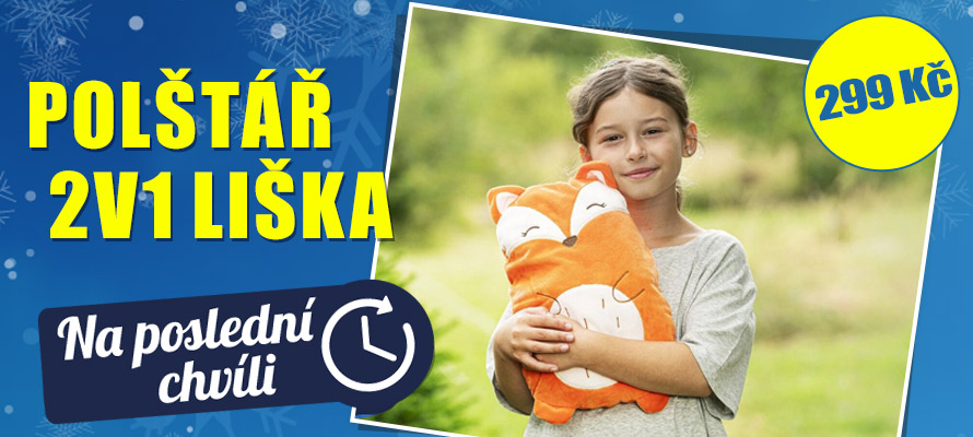 Plyšový polštářek 2v1, Liška