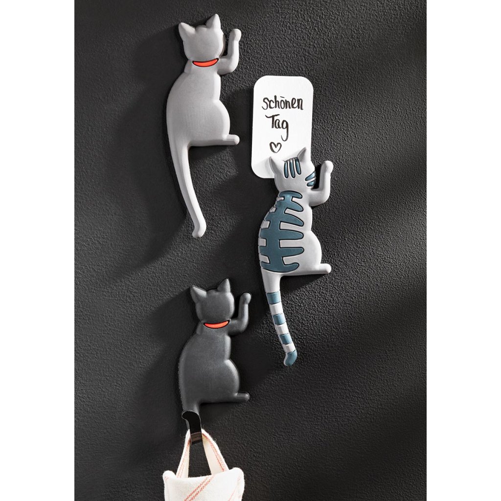Magnety na lednici s háčky Kočky, sada 3 ks - Velký Košík