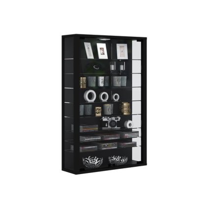 Nástěnná vitrína Vitrosa mini s LED osvětlením, černá