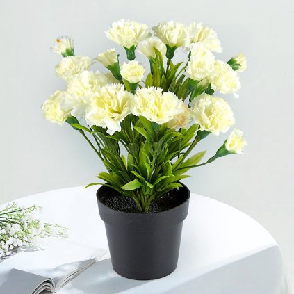 Umělá květina Karafiát, bílý