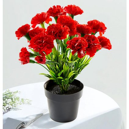 Umělá květina Karafiát, červený