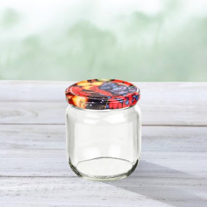 Zavařovací sklenice s víčkem s motivem ovoce, 425 ml, 6 ks
