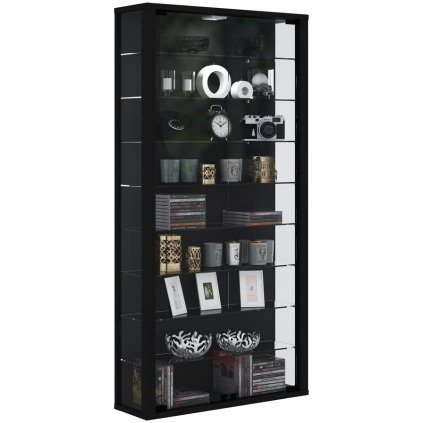 Nástěnná vitrína Vitrosa maxi s LED osvětlením, černá
