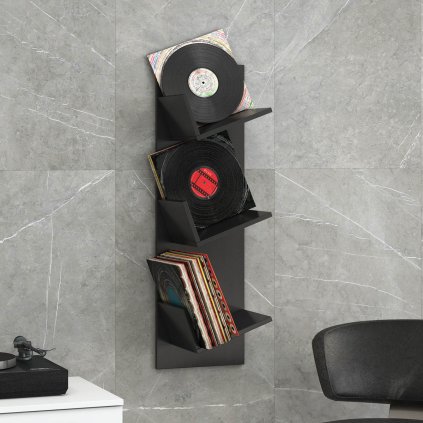 Nástěnná police Sulda, černá