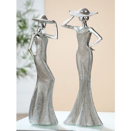 Sošky Dámy s kloboukem, sada 2 ks