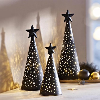 LED Kužely Noire, sada 3 ks