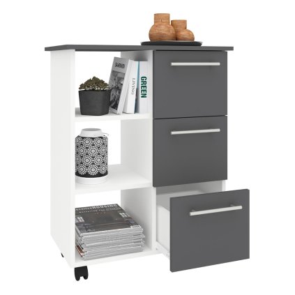 Kuchyňský vozík s kolečky Esilo, 68 cm, antracit