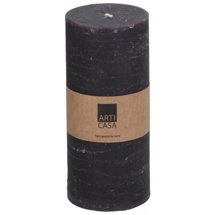 Sloupová svíčka Arti Casa, tmavě šedá, 7 x 16 cm