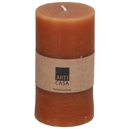 Sloupová svíčka Arti Casa, oranžová, 7 x 13 cm