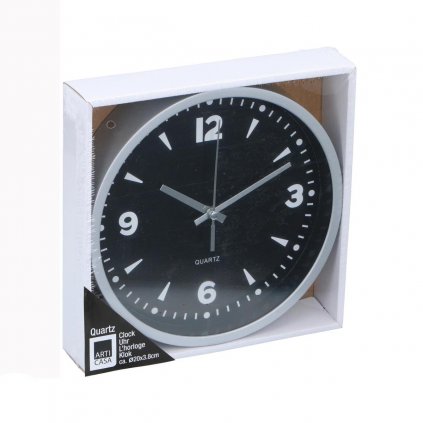 Nástěnné hodiny, stříbrné, 20 cm