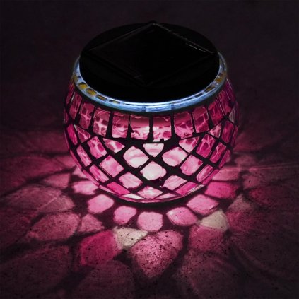 Solární lampa Mozaika, růžová