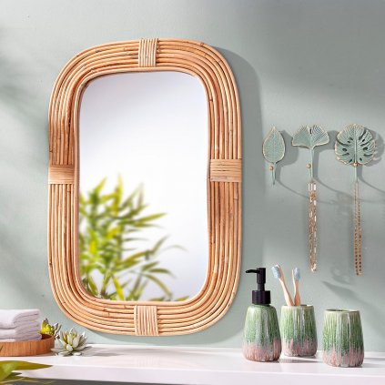 Zrcadlo s ratanovým rámem 