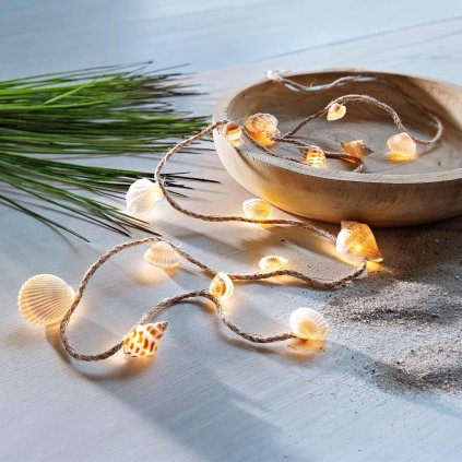 LED světelný řetěz Mušle, 130 cm
