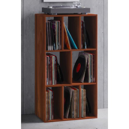 Regál na vinylové desky Schaltino, ořech