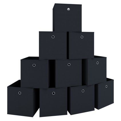 Skládací úložný box Boxas, 10 ks, černá