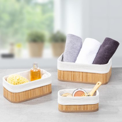 Bambusové úložné košíky, sada 3 ks