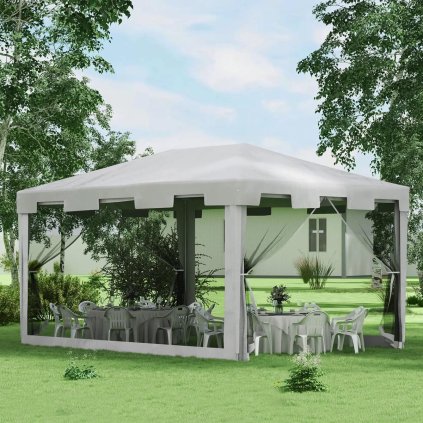 Zahradní altán s moskytiérou, 4 x 3 m, bílý