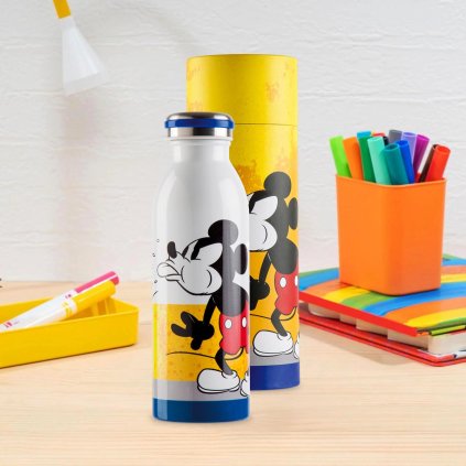 Nerezová láhev Mickey, žlutá