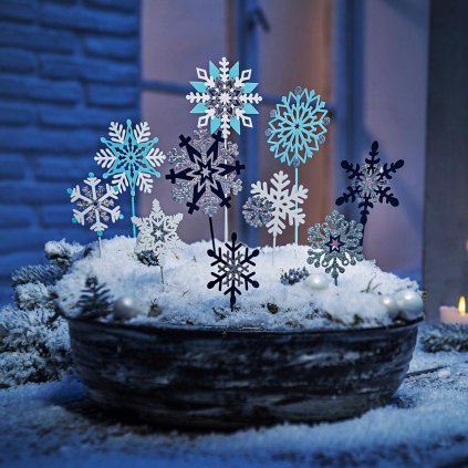 Zahradní zápichy Ledové květy, sada 10 ks